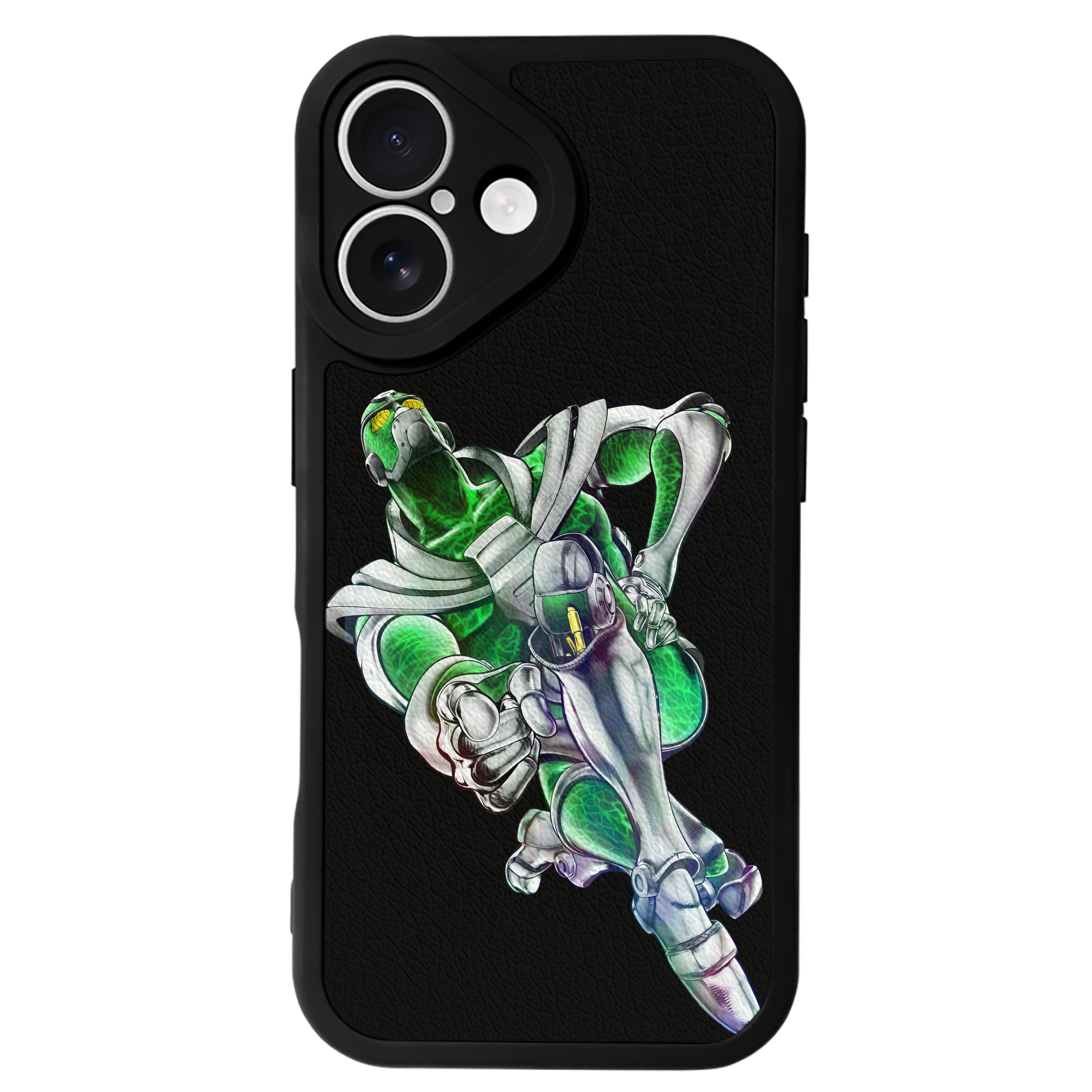 （画像用） ジョジョの奇妙な冒険 花京院 典明（かきょういん のりあき） JoJo's Bizarre Adventure Kakyoin Noriaki 【iPhone 16シリーズ対応】シリコンスマホケース（レザー調） 材質：シリコン